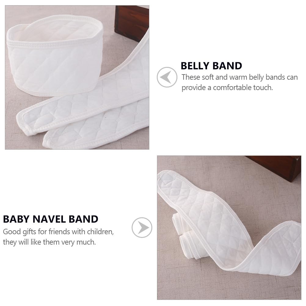 6pcs Cotton Baby Belly Band Infant Umbilical Cord Soft Newborn Navel Belt (White)