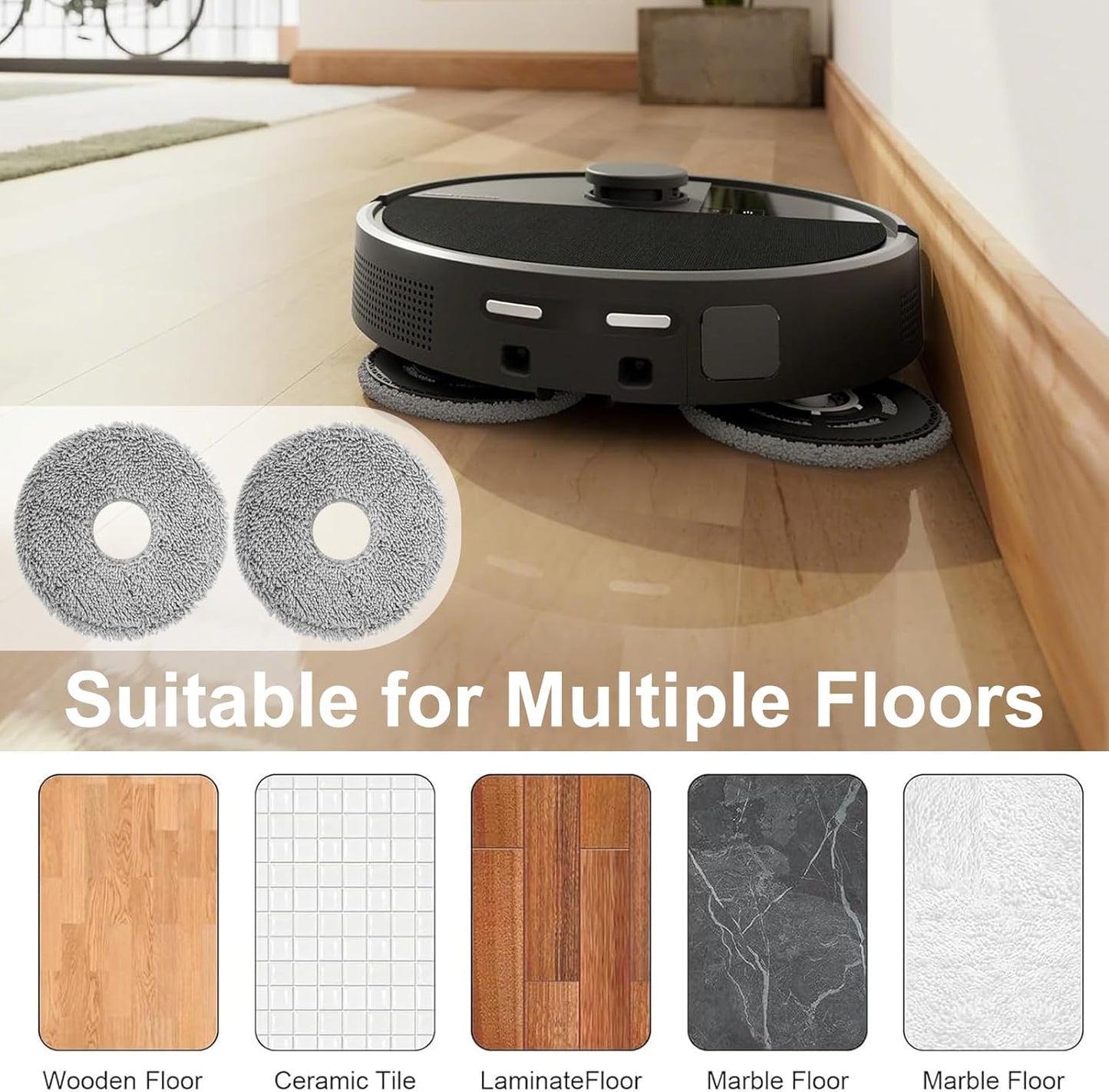 16-Piece Replacement Parts Kit for IRobot Roomba 505/405 Combo Robot Vacuum Cleaner, Main Brush ×1, Side Brushes ×4, HEPA Filters ×3, Cleaning Cloths ×4, Dust Bags ×4