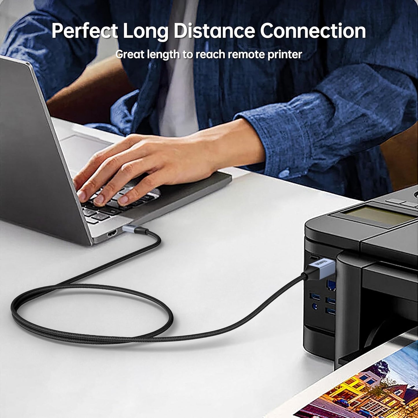 BENFEI 000406GY-2M USB Printer Cable, 6.6 FT/2 Meter USB A to USB B Cable