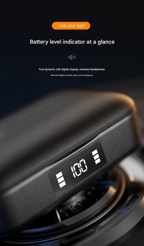 TWS Wireless Earbuds with Wireless Charging Case - Bluetooth 5.3, HiFi Audio, LED Display & Smart Touch Control(black)