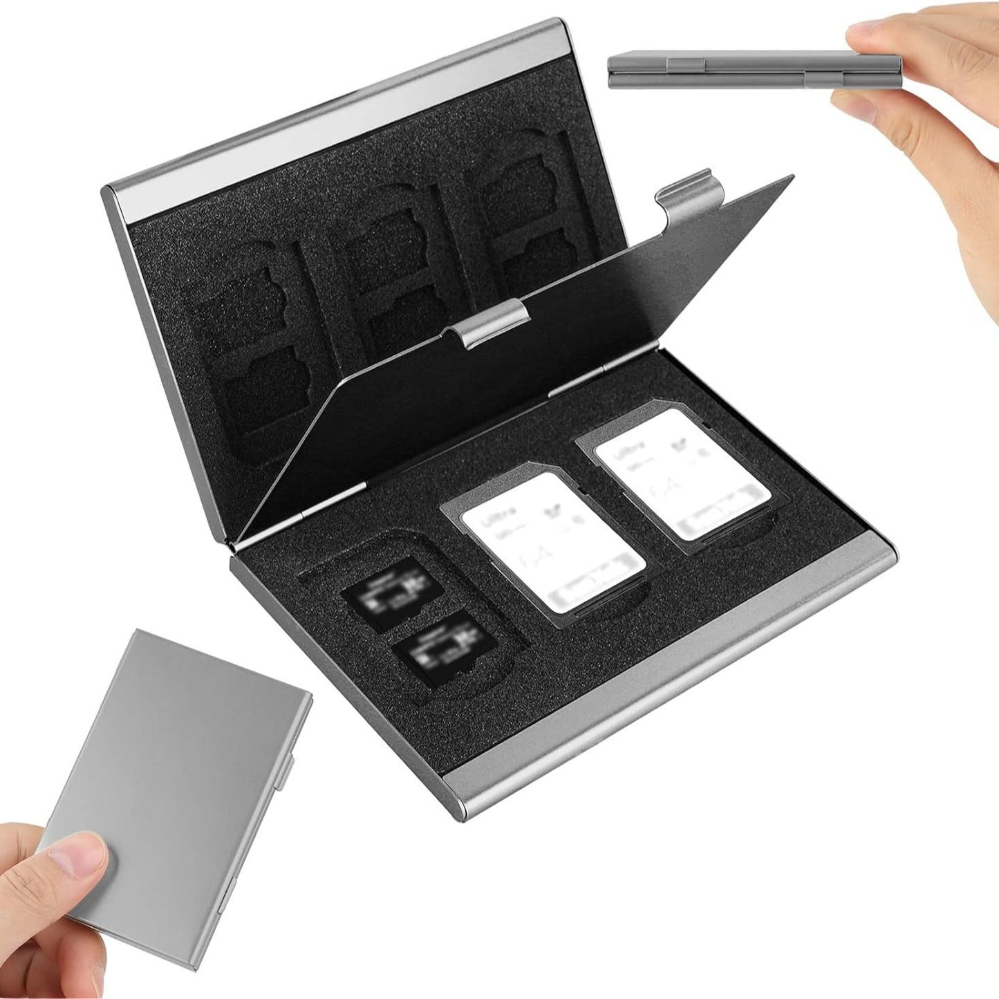 Black High-Quality Aluminum SD & TF Card Case – Premium Storage Solution for Memory Cards(Memory card not included)