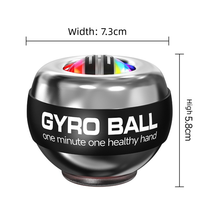 Black LED Gyro Ball Wrist Power Trainer with Digital Counter and Auto-Start Zinc Alloy Core for Grip Strength and Stress Relief in Australian Homes