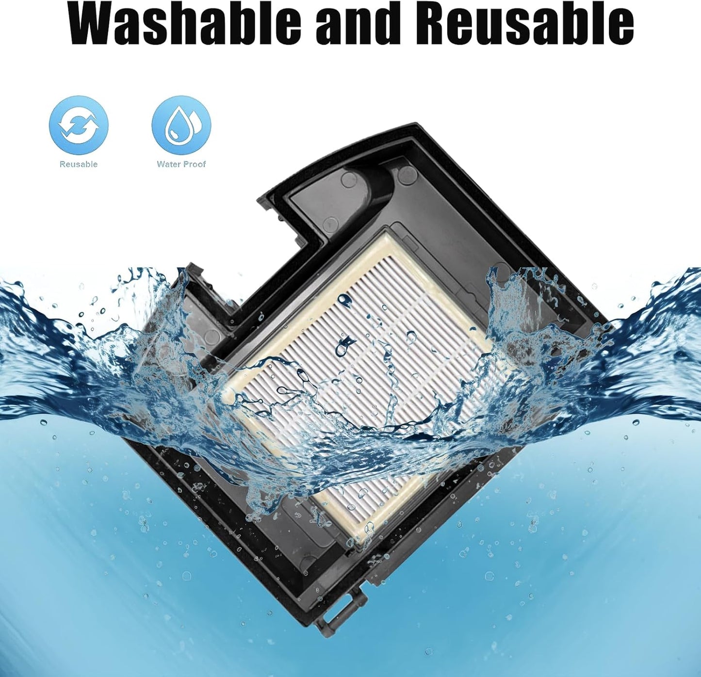 4 Pack HEPA Filters for Shark RV2310 Matrix Robot Vacuum Cleaner, Washable Filter Replacement Accessories