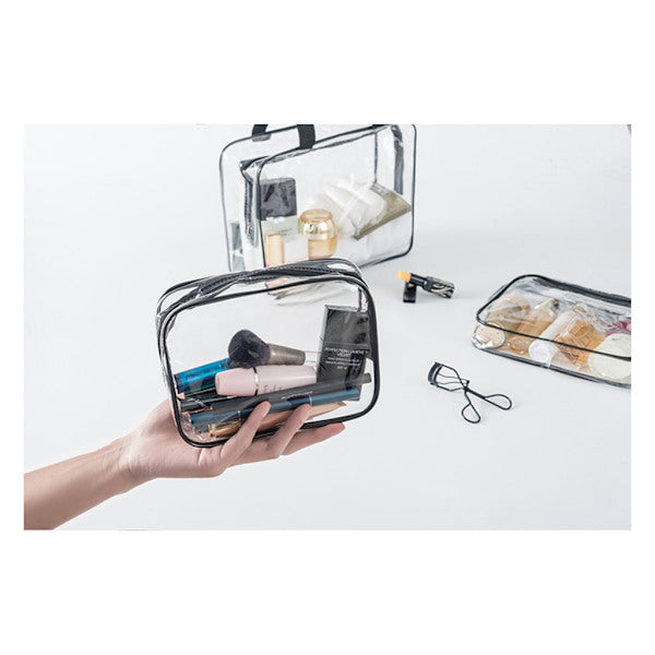 3-Pack Clear Cosmetic Bags Transparent Toiletry Bags