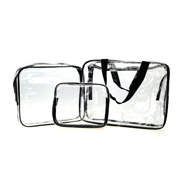 3-Pack Clear Cosmetic Bags Transparent Toiletry Bags