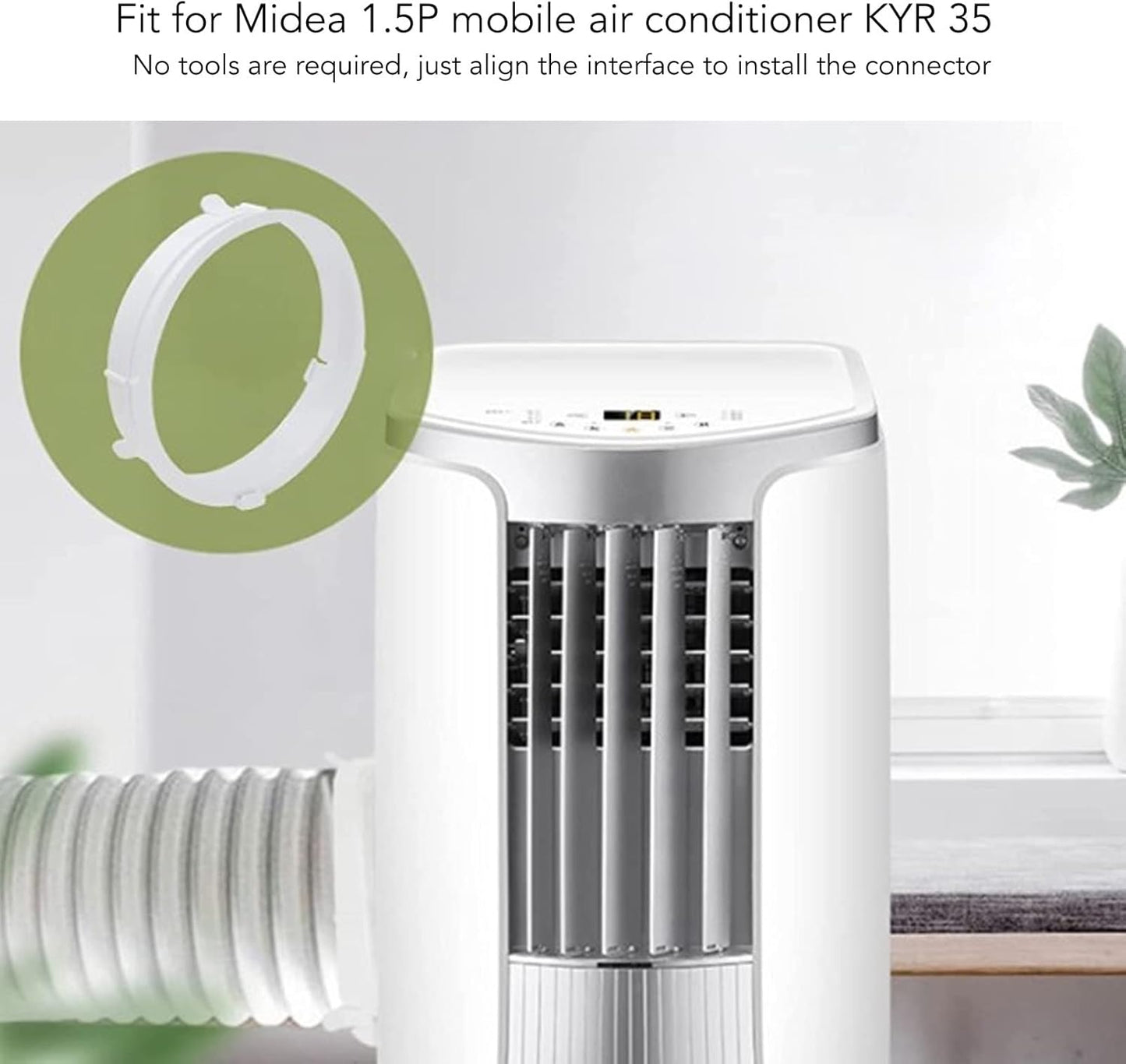 Air Conditioner Hose Connector, ABS Adjustable Exhaust Duct Interface Fitting Adapter for Midea 1.5P Mobile Air Conditioner KYR 35