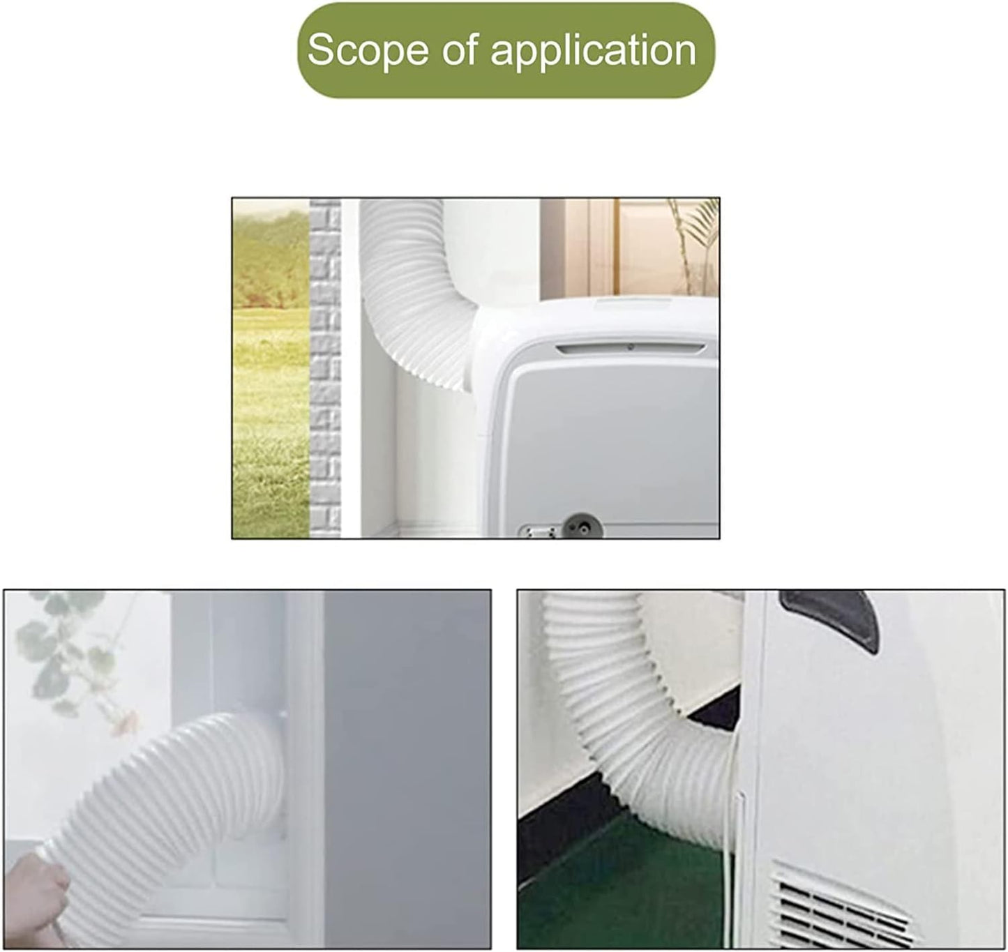 Air Conditioner Hose Connector, ABS Adjustable Exhaust Duct Interface Fitting Adapter for Midea 1.5P Mobile Air Conditioner KYR 35