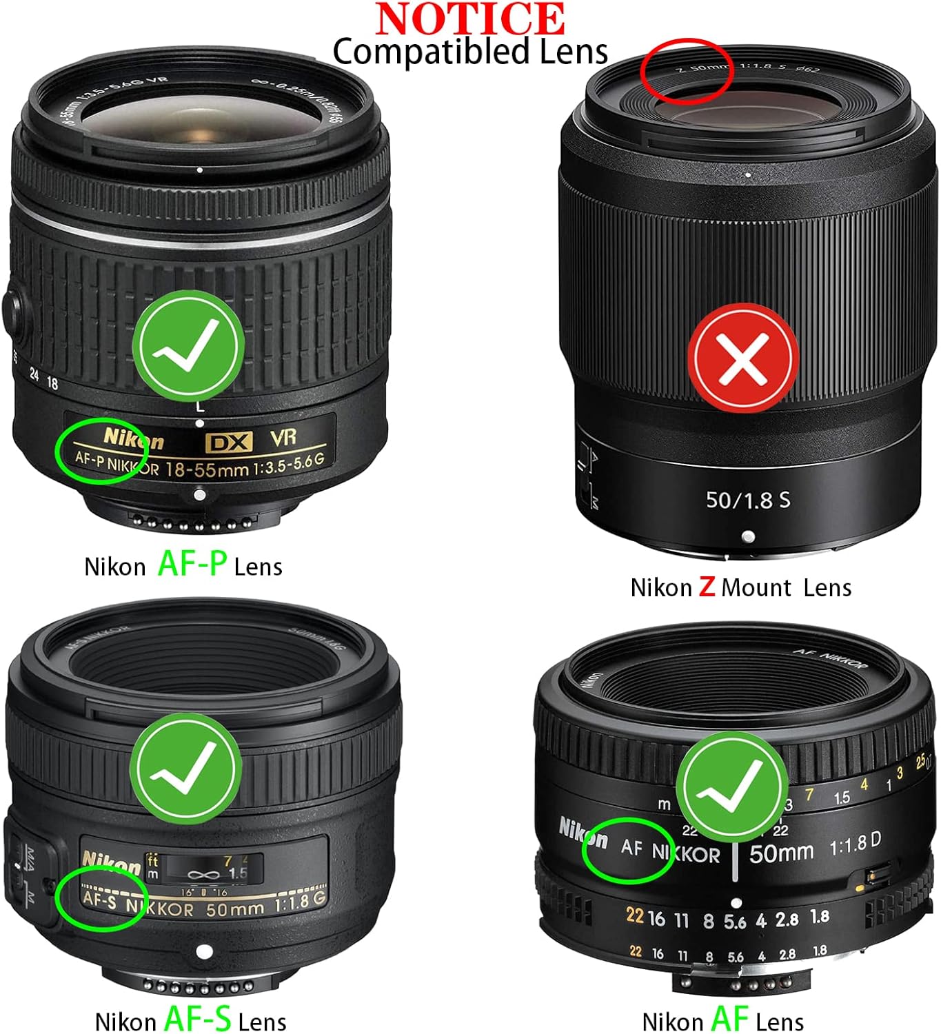 [4Pack] Rear Lens Cap Cover for Nikon AF AF-S SLR DSLR Cameras Lens,   Nikon D5100 D7500 D7000 D850 D810 D800 D750 D350 D3500 D3400 D3300 D3200 D3100 D5600 D5500 D5300 D90 D80 D70