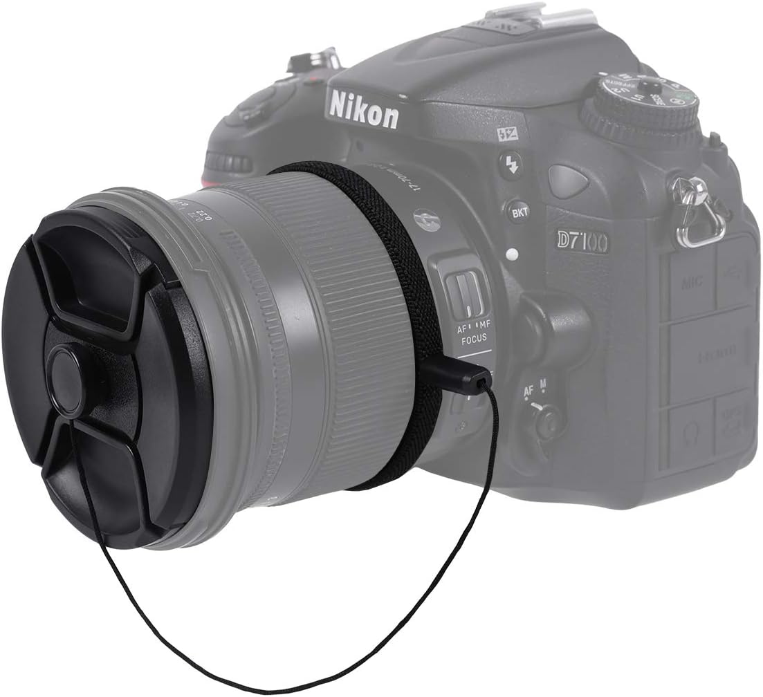 2 Pack 58mm Snap-On Center-Pinch Lens Cap, Compatible with Canon EOS Rebel T7 T6 T5 T100 4000D T8i T7i T6s T6i T5i T4i T3i T2i T1i SL3 SL2 SL1 XSi XTi with EF-S 18-55mm Kit Lens