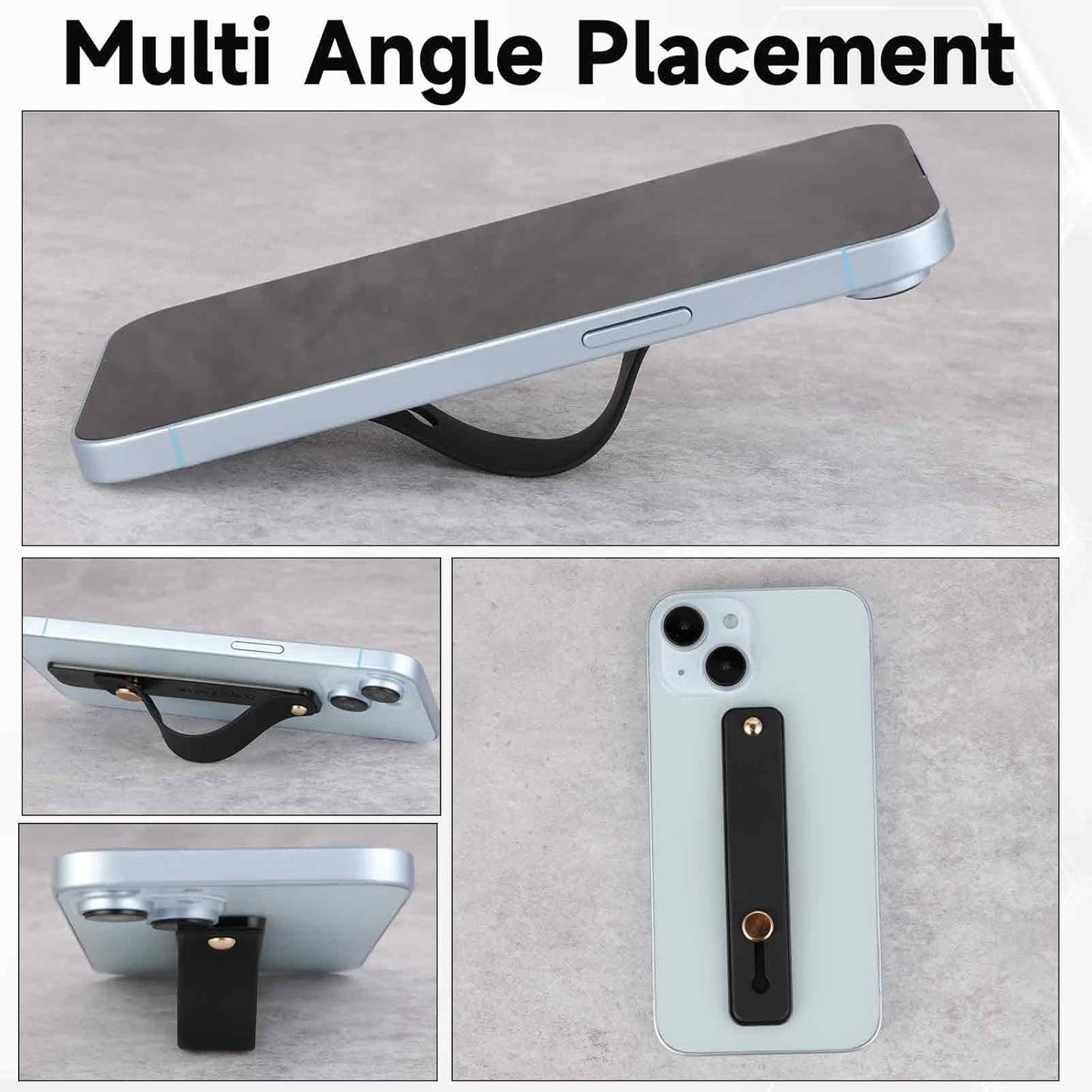 2 Pcs Phone Loop Finger Holder Universal Phone Strap Portable Phone Grip Phone Finger Strap Loop for Phone Case Phone Holder for Hand Phone Grips for Back of Phone Suitable Most Mobile Phones(Black)