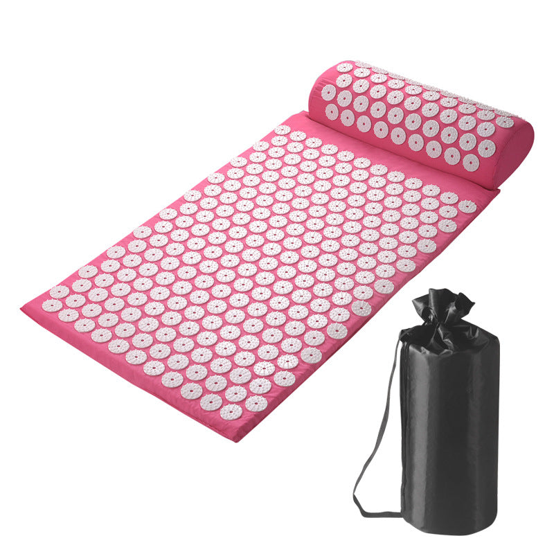 Acupressure Mat and Pillow Set for Neck Back Pain Relief, Muscle Relaxation, Stress and Sciatica Relief - Pink