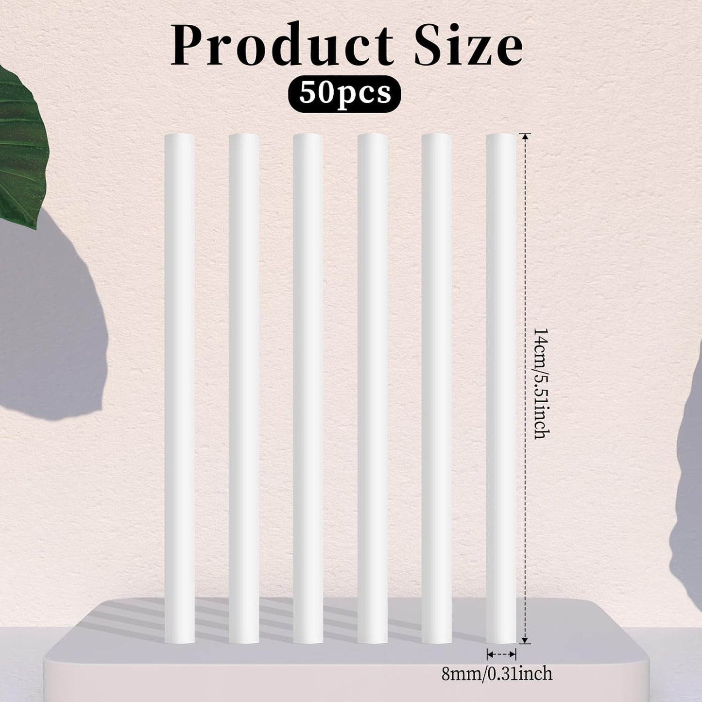 50 Pcs Humidifier Sticks Diffuser Cotton Filter Sticks Plug in Refills 5.35 X 0.3 Inch Mini Humidifier Wick Stick Replacement for Cool Mist Portable Diffuser