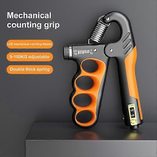 Adjustable Hand Grip Strength Trainer 5-100KG Forearm Trainer Compatible with Braun, Grey