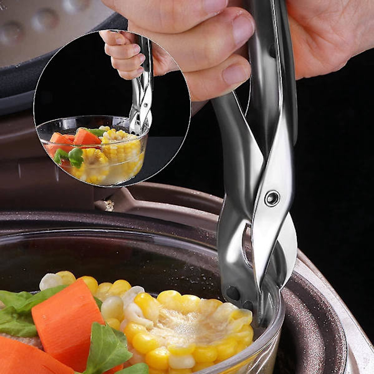 Anti-burn clip - two-piece plate clip - insulation material for the air fryer handle