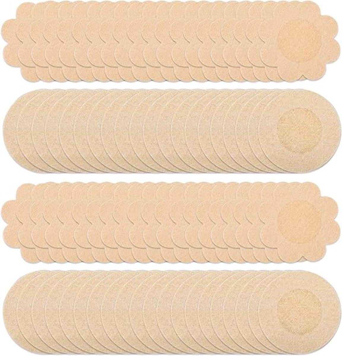 80 Invisible Nipple Shields - Disposable Nipple Shields - Nipple Shields for Women - Breathable Breast Shields - Unisex Nipple Shields - Round and Plum Shape - Off White - One Size