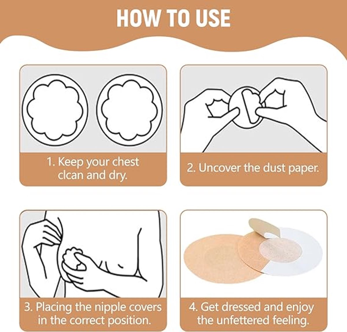 80 Invisible Nipple Shields - Disposable Nipple Shields - Nipple Shields for Women - Breathable Breast Shields - Unisex Nipple Shields - Round and Plum Shape - Off White - One Size