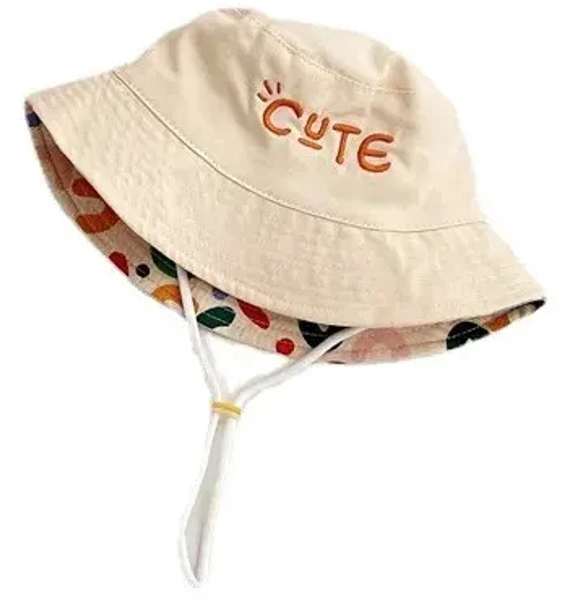 Baby Hat - Reversible Summer Hat - Summer Hat with Embroidered Letters - Size 50