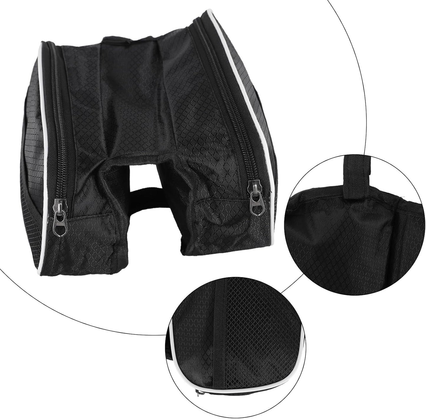 1pc Bike Handlebar Bag, Waterproof Bicycle Frame Handlebar Bag, Cycling Front Top Tube Pouch Pannier, Riding Equipment
