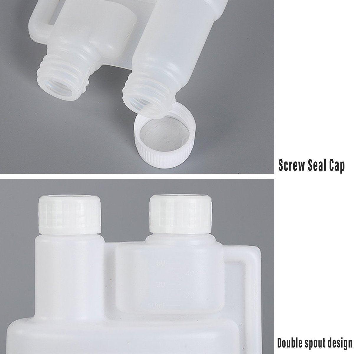 250-1000ml Plastic Twin Chamber Bottle with Tamper Evident Cap for Chemical Liquids - 10Pcs 1000ml