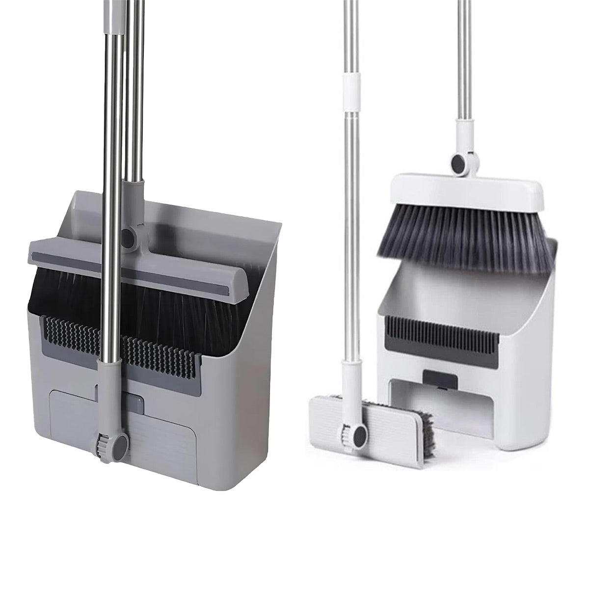 3 in1 Broom Set for Winnowing Brushing Handheld Cleaning Tool Home Kitchen Floor - Grey