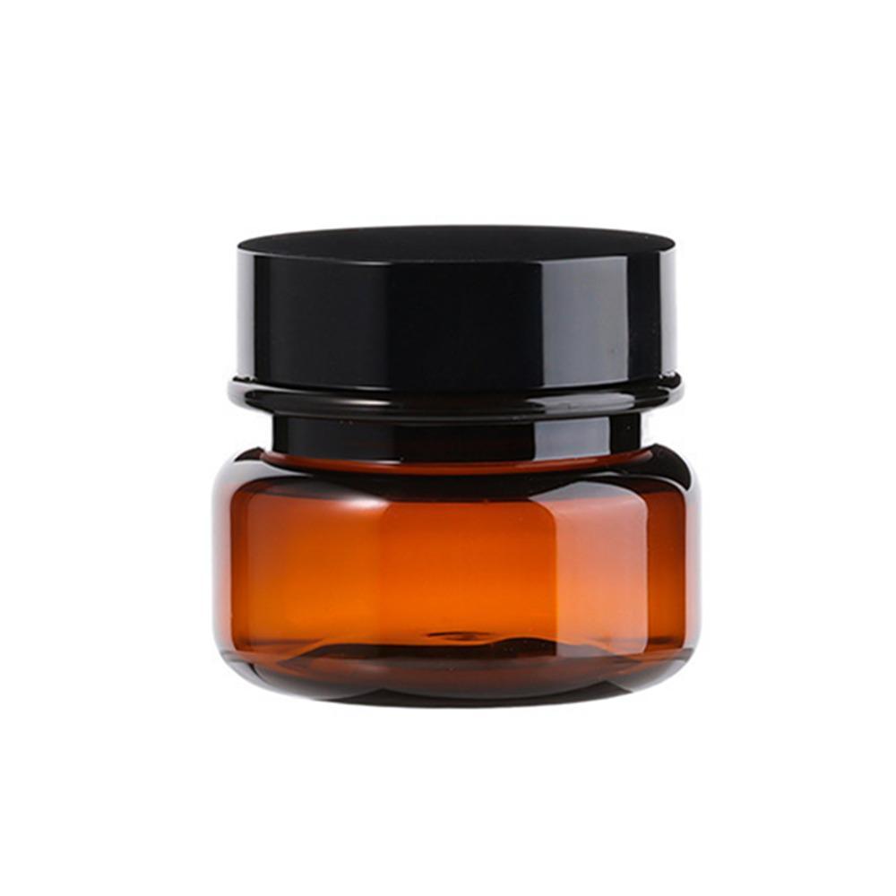 10pcs PET Plastic Cosmetic Bottles Refillable Travel Face Cream Containers - 30ml-Brown+Black-Double