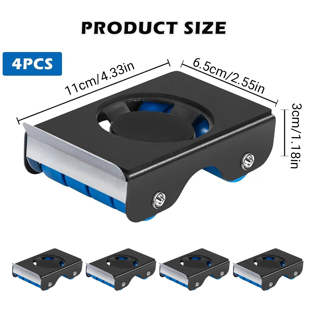 4pcs Movable Washing Machine Stand Furniture Moving Bracket Appliance Roller