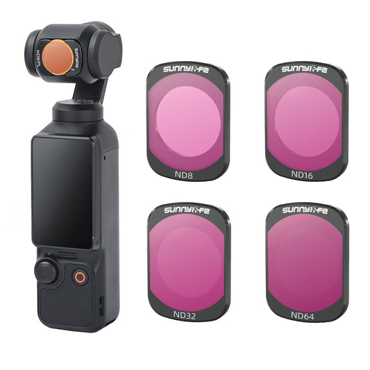 Sunnylife 3 In 1 Nd16 Camera Lens Filter For Dji Osmo Pocket No Gimbal Reset - 4 In 1 Nd8-64