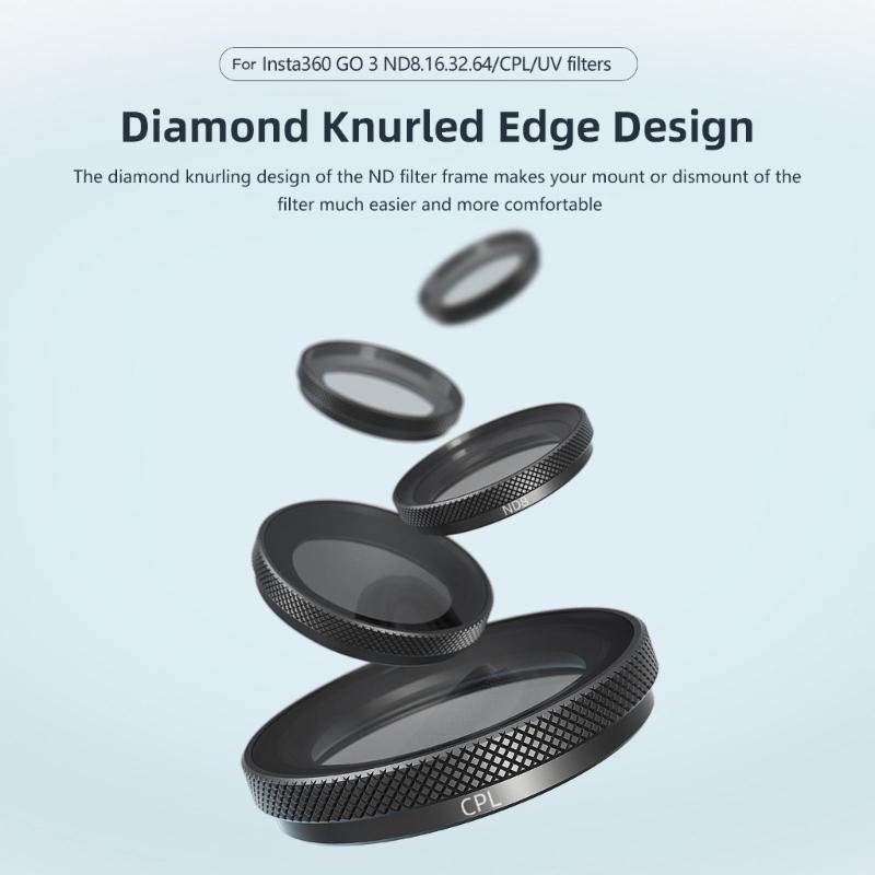 Waterproof Cpl Filter for Insta360 Go 3 / Go 2 with Amagisn Lens - Nd8+16+32