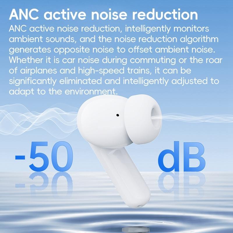 Wireless Active Noise-cancelling Earbuds - White