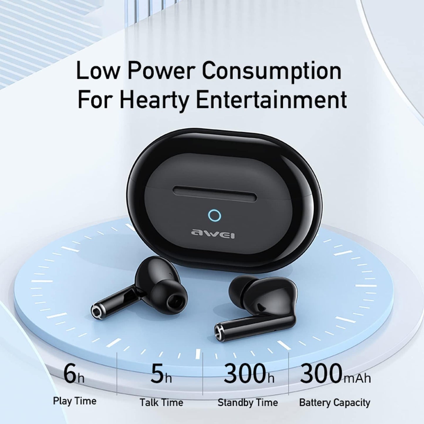 Wireless Tws Earbuds with Dual Noise Reduction Mic - Black