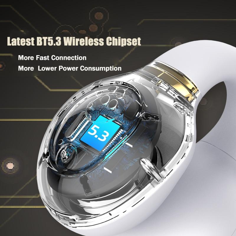 Wireless Bone Conduction Earbuds with Noise Reduction - White