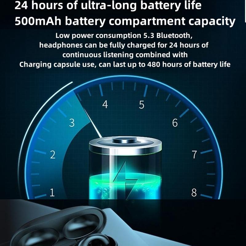 Wireless Noise-cancelling Bluetooth Earbuds with Led Display - White