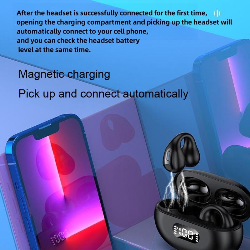 Wireless Noise-cancelling Bluetooth Earbuds with Led Display - White