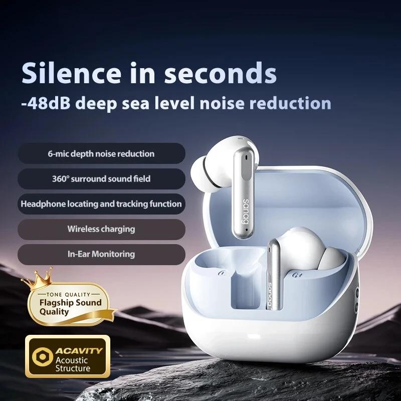 Wireless Anc Bluetooth Earbuds with Noise Reduction - T51s - White