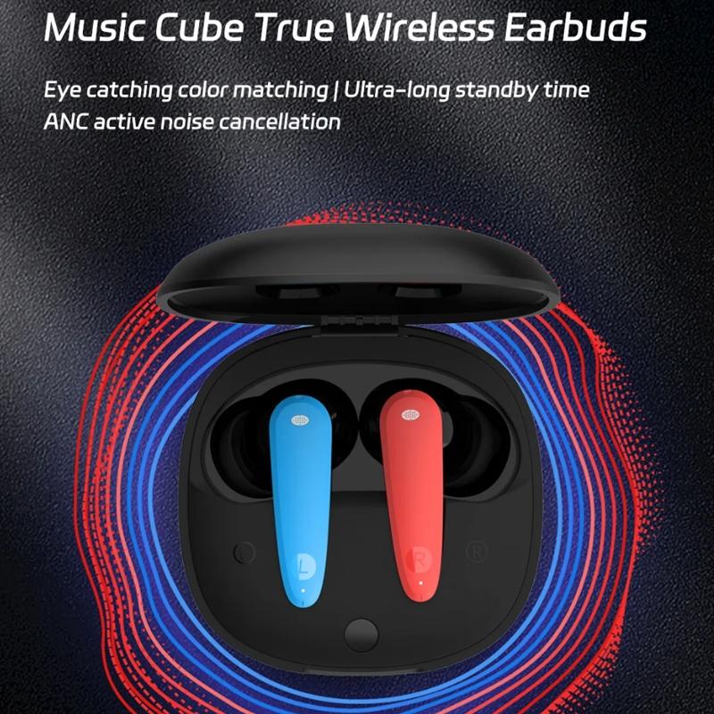 Wireless Noise-cancelling Bluetooth Earbuds - Music Cube - White