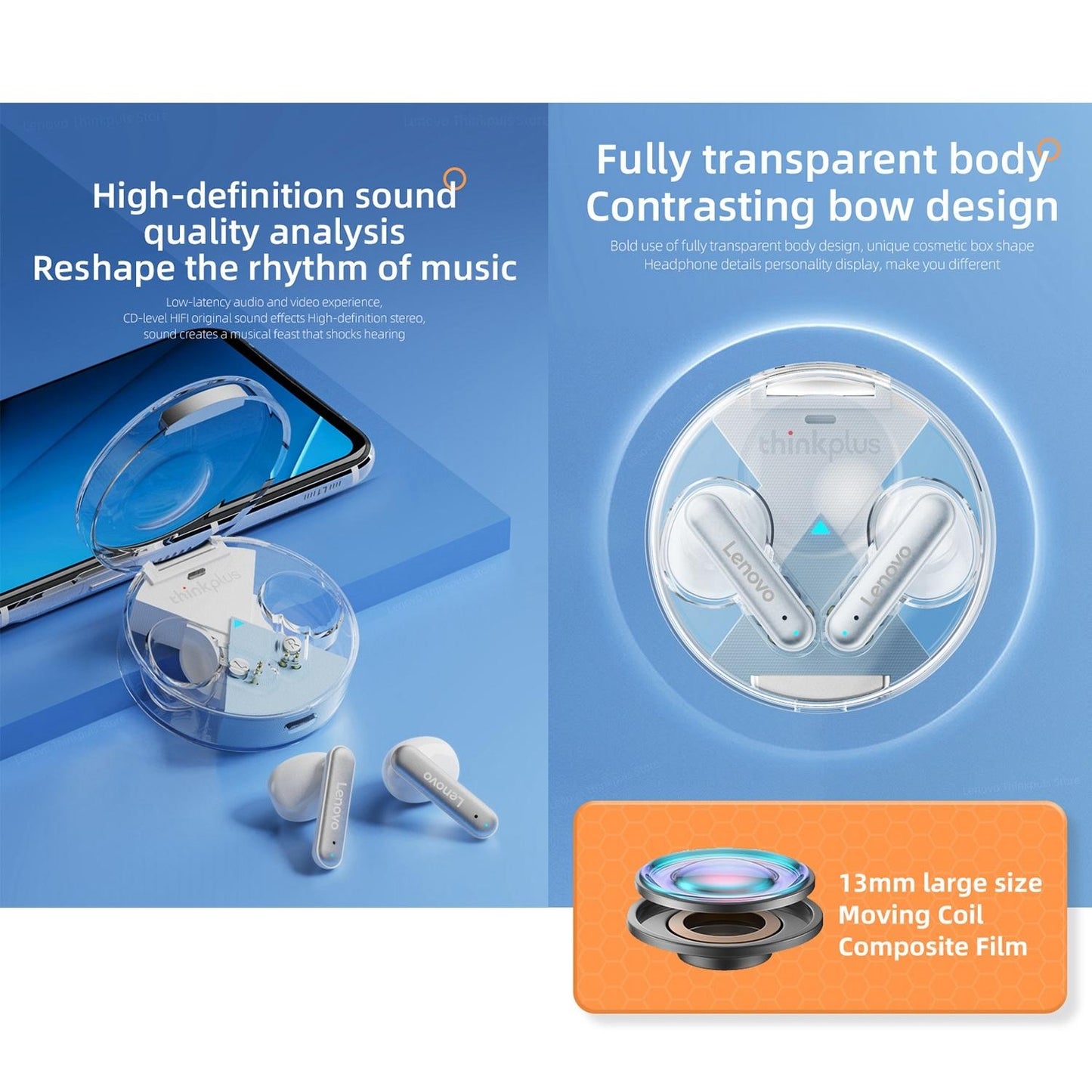 Wireless Bluetooth 5.2 Earbuds with Noise Reduction and Mic - White