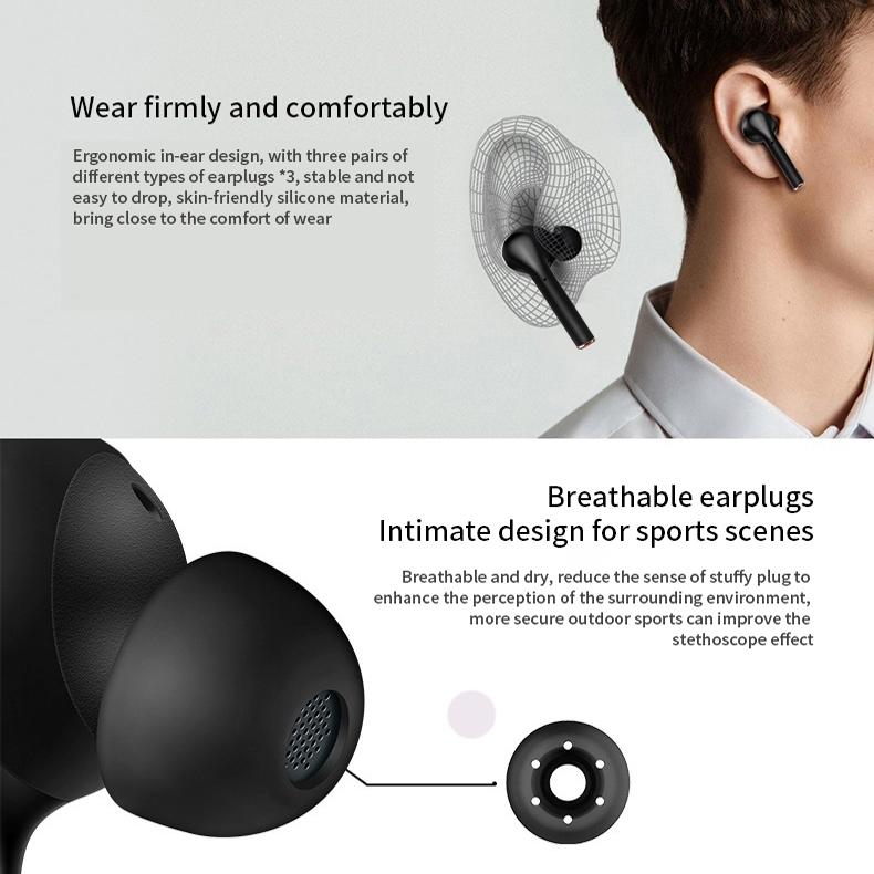 Waterproof Wireless Bluetooth Earbuds with Led Display and Hifi Sound - White