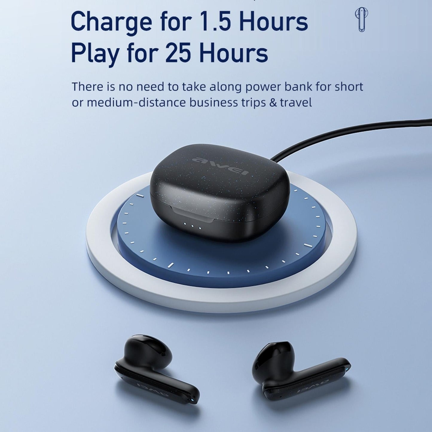 Wireless Noise-cancelling Earbuds - T66 - Dark Blue