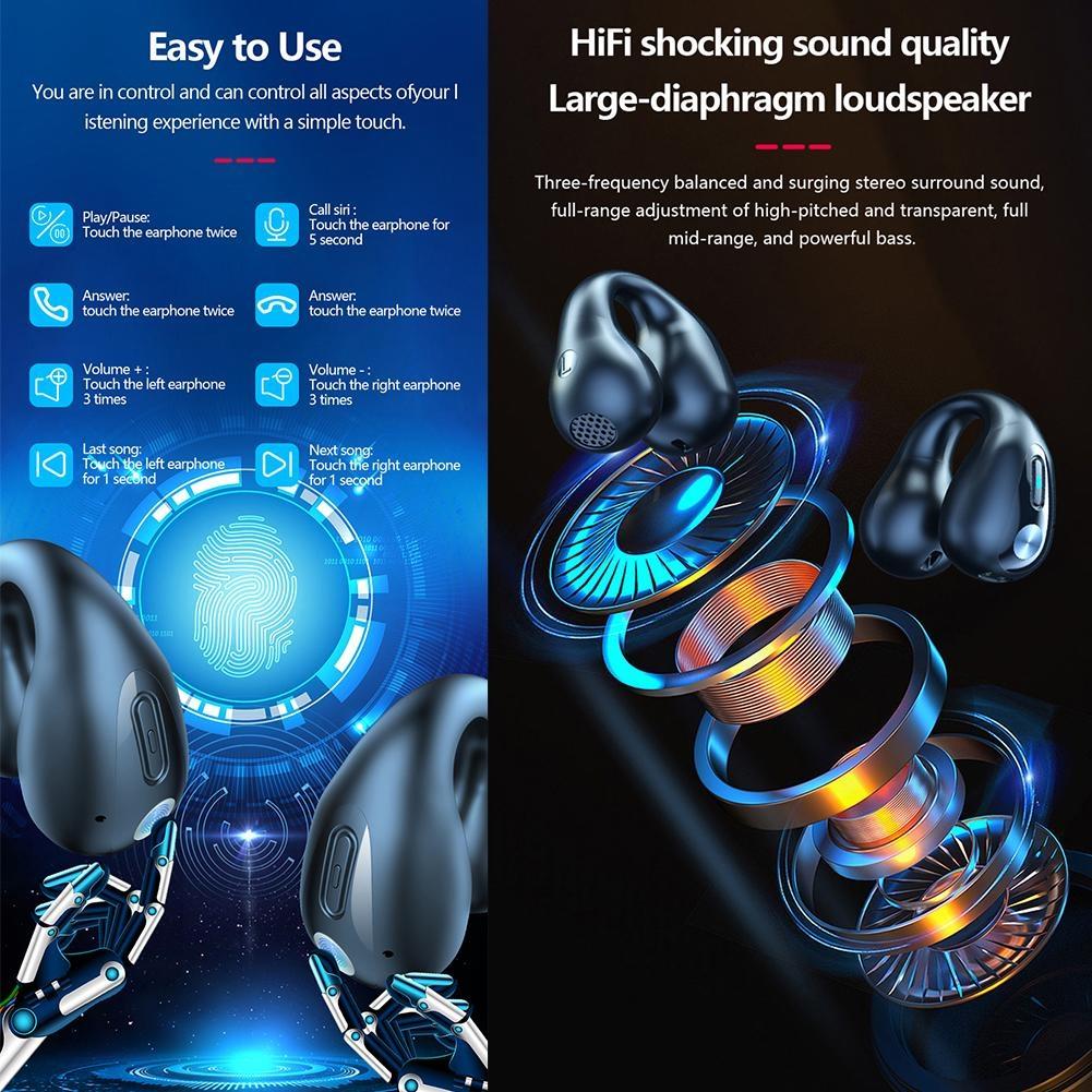 Wireless Noise-cancelling Bluetooth Earbuds with Led Display - Khaki