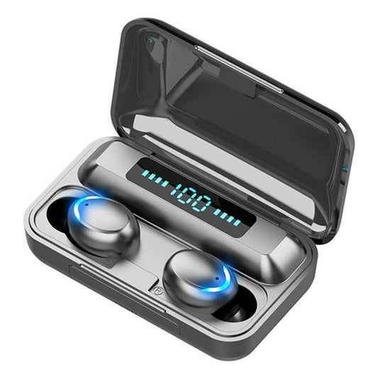 Wireless Noise-cancelling Earbuds with Breathing Light & Digital Display - Black