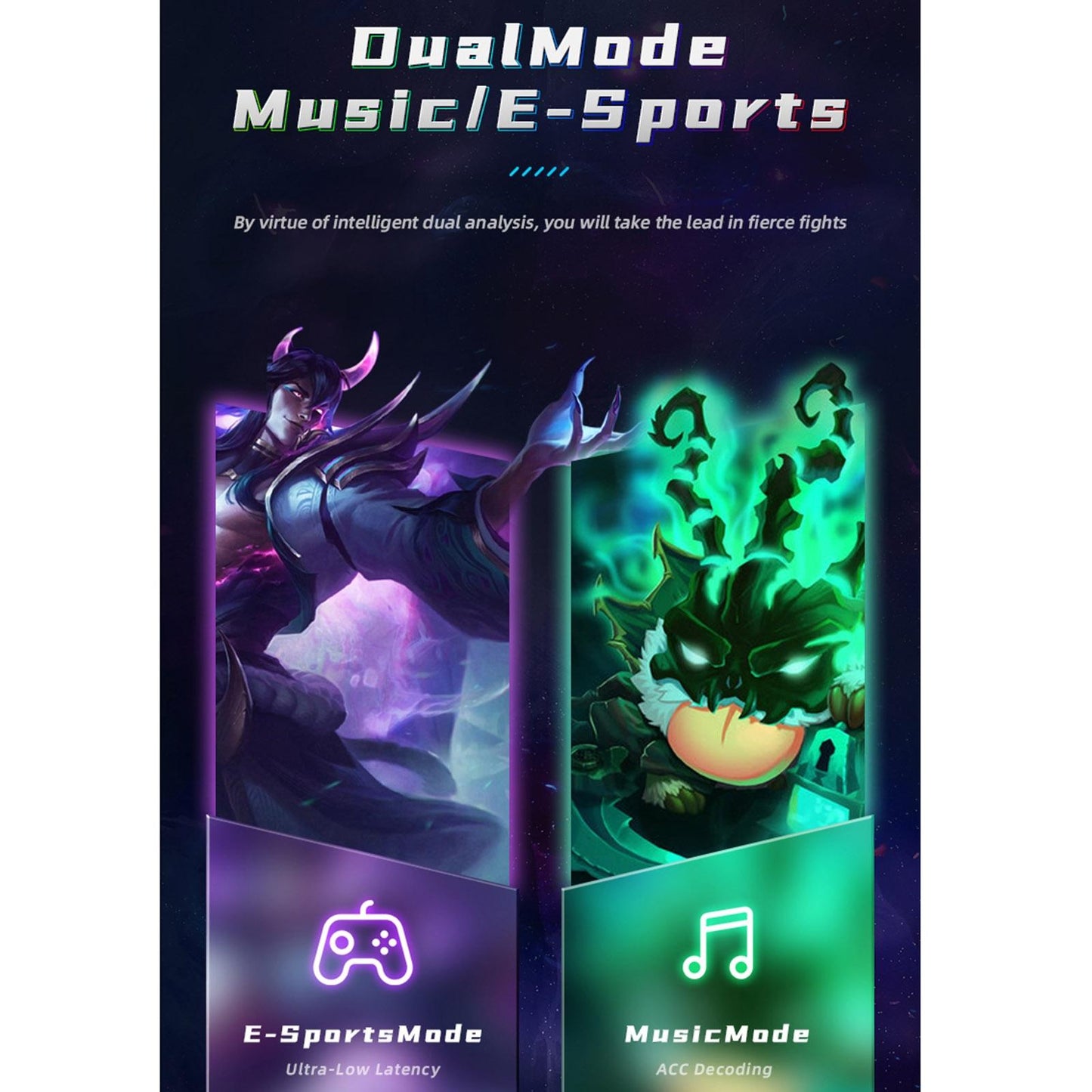 Wireless Gaming Bluetooth Earbuds Options - Green