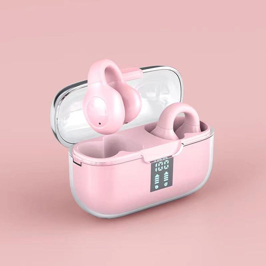 Wireless Bone Conduction Earbuds with Noise Reduction - Pink