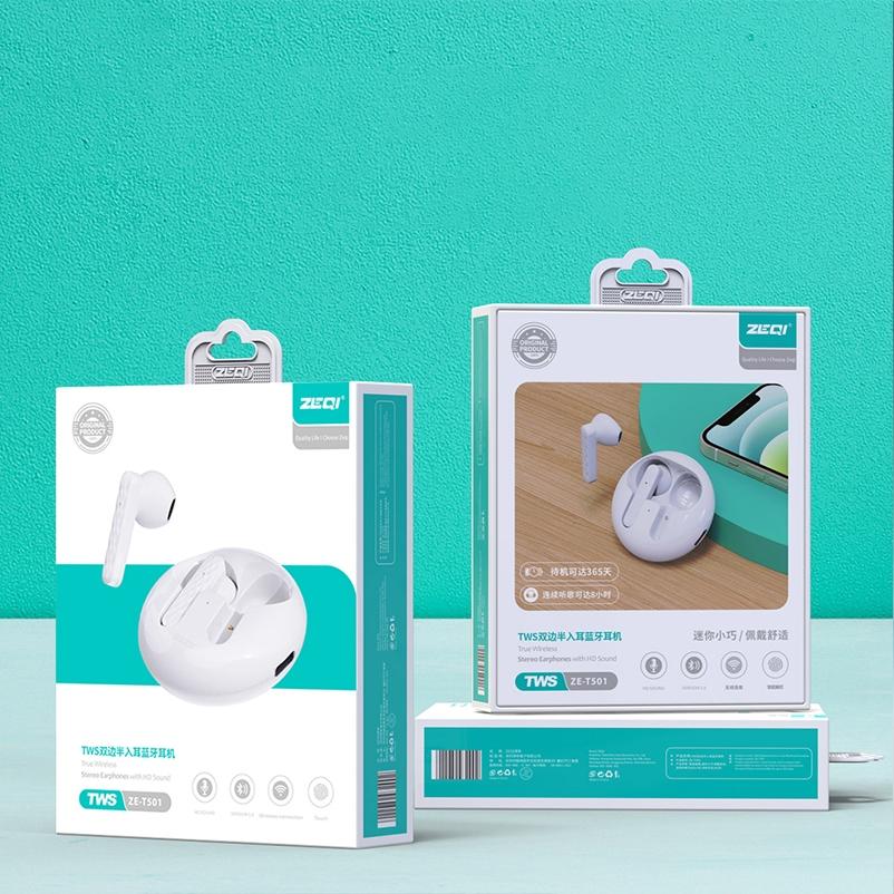 Zeqi T501 Touch Wireless Earbuds - Mini Bluetooth True Support - Pink