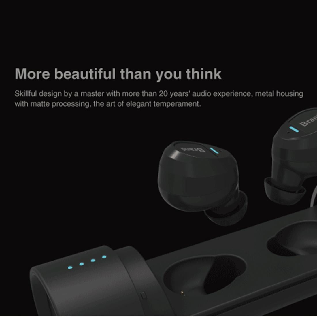 Waterproof Wireless Earbuds with Noise Cancelling and Charging Case - Blue