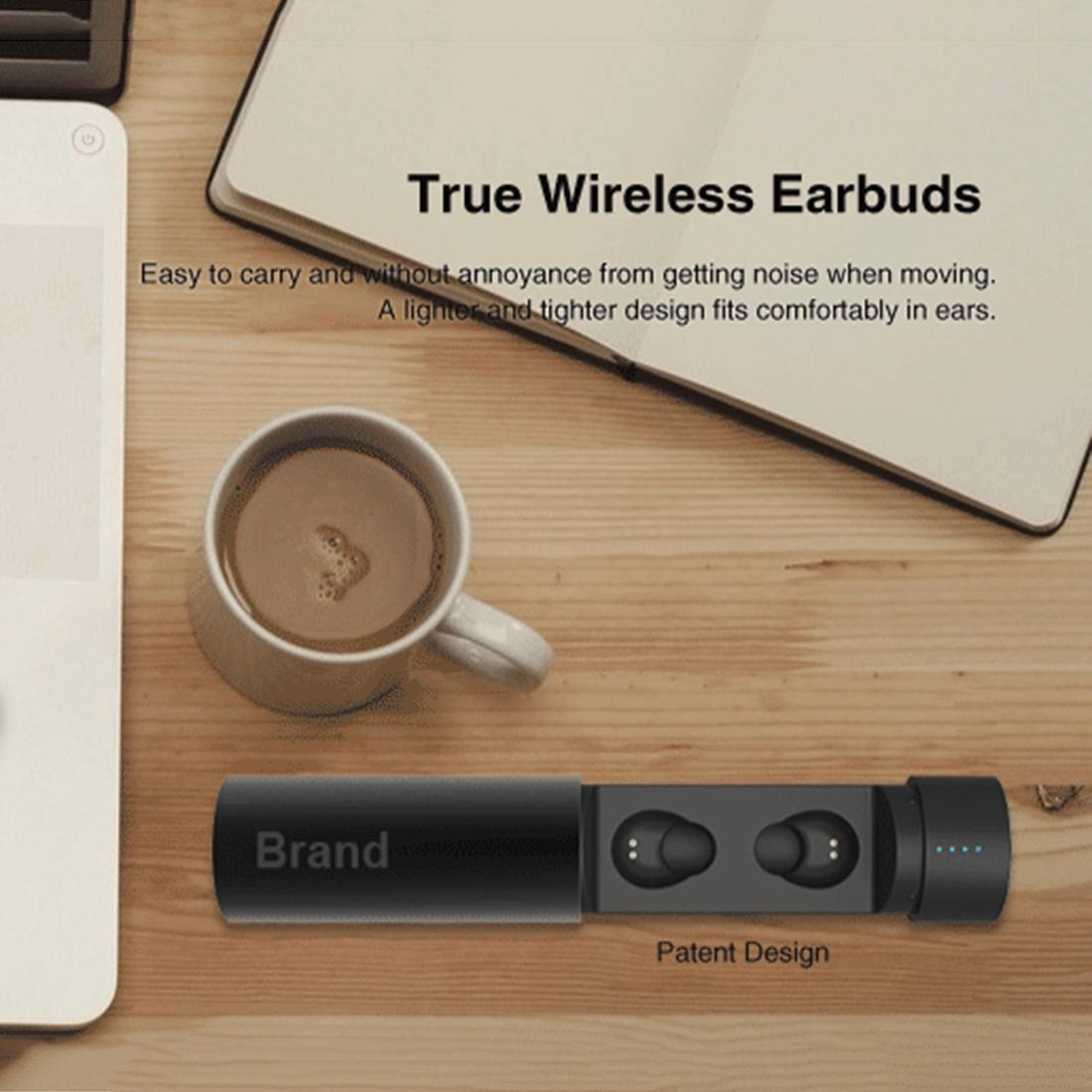 Waterproof Wireless Earbuds with Noise Cancelling and Charging Case - Blue