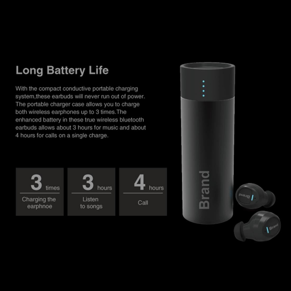 Waterproof Wireless Earbuds with Noise Cancelling and Charging Case - Purple