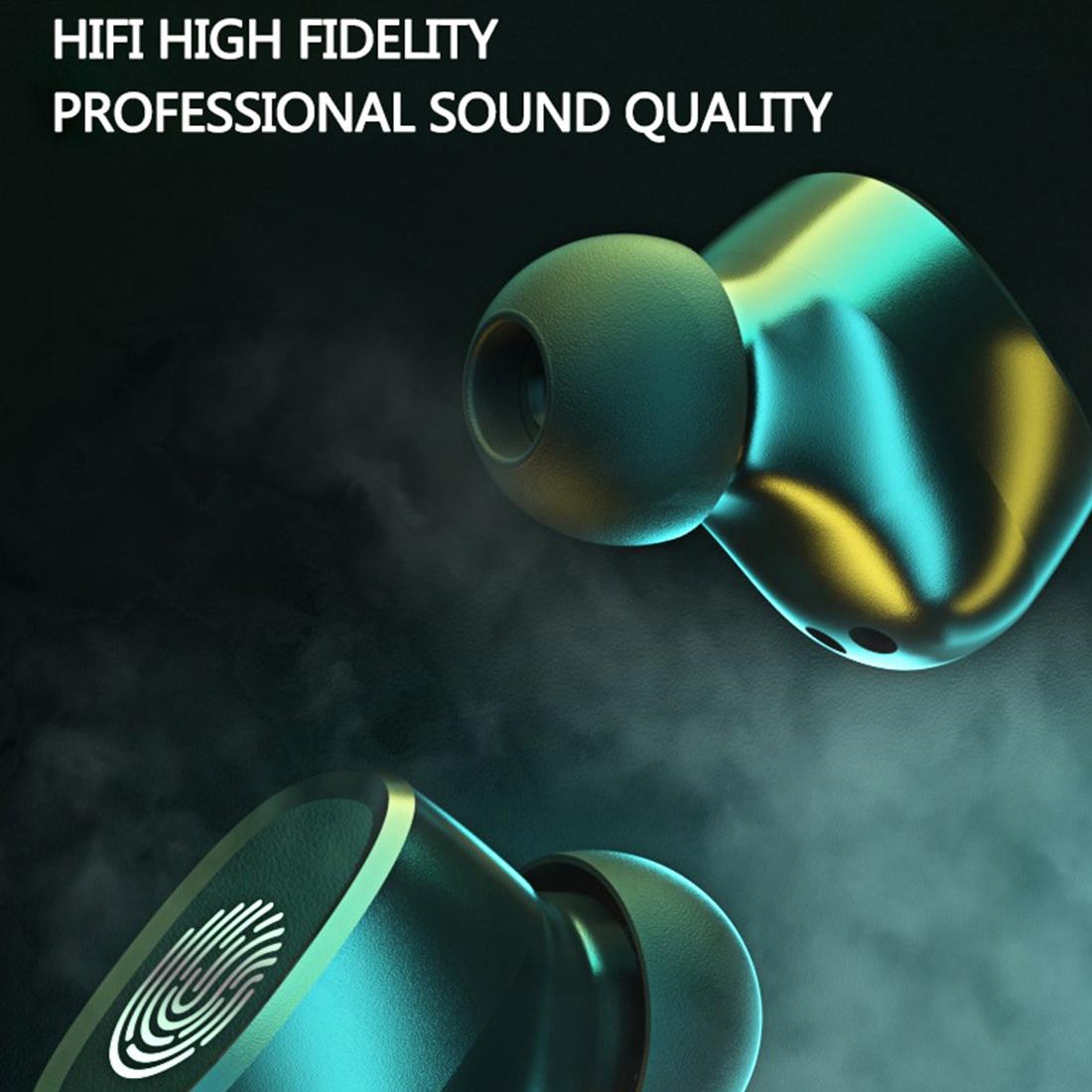 Wireless Bluetooth 5.0 Earbuds with Touch Display & Charging Case - White