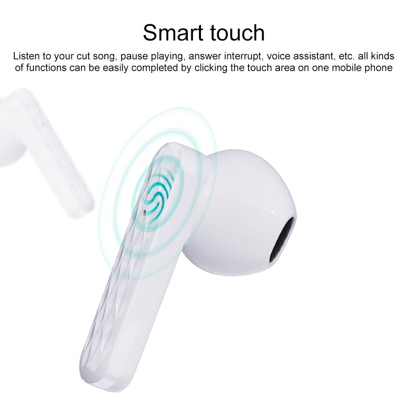 Zeqi T501 Touch Wireless Earbuds - Mini Bluetooth True Support - White