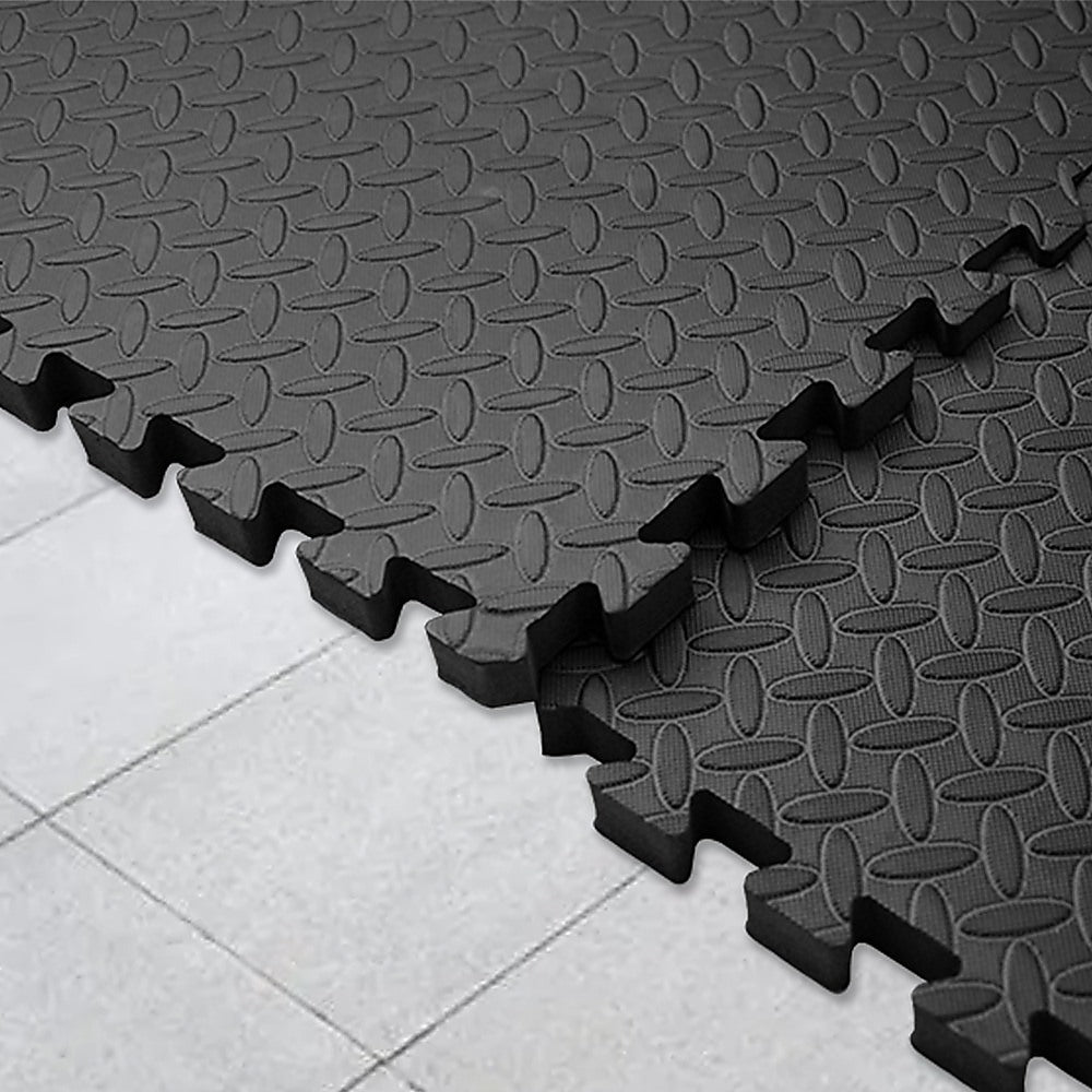 12 Tiles EVA Rubber Foam Gym Mat 60x60cm – 2.5cm Thick Fitness Flooring Set