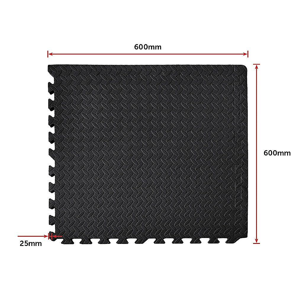 12 Tiles EVA Rubber Foam Gym Mat 60x60cm – 2.5cm Thick Fitness Flooring Set